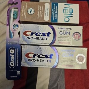 Crest Toothpaste Boxes with Blue and White Packaging